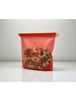 NATURALLY YOURS - 500Ml Silicone Storage Reusable Food-Grade Zip Bag - Red