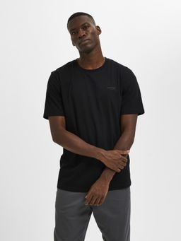 Selected - Black Logo Print Crew Neck T-shirt