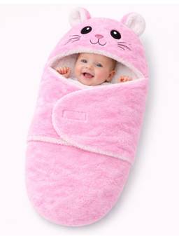 BRANDONN - Pink Baby Hooded Carry Nest Wrapper Swaddle (0-9 Months)