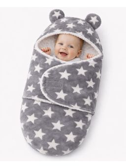 BRANDONN - Grey Baby Hooded Carry Nest Wrapper Swaddle (0-9 Months)
