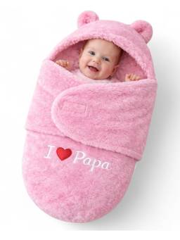 BRANDONN - Pink Embroidered Baby Wrapper Swaddle (0-9 Months)