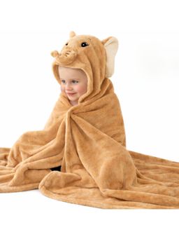 BRANDONN - Beige Baby Hooded Wrapper Blanket (0-12 Months)