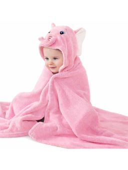 BRANDONN - Pink Baby Hooded Wrapper Blanket (0-12 Months)
