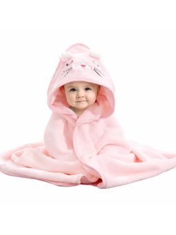 BRANDONN - Pink Baby Hooded Wrapper Blanket (0-12 Months)