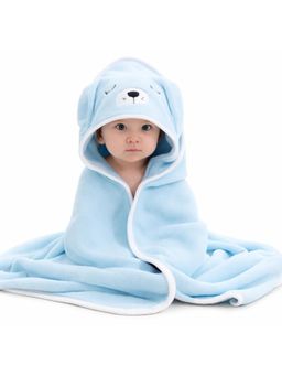BRANDONN - Blue Baby Hooded Wrapper Blanket (0-12 Months)