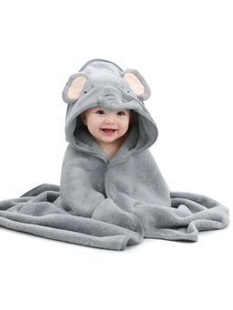 BRANDONN - Grey Baby Hooded Wrapper Blanket (0-12 Months)