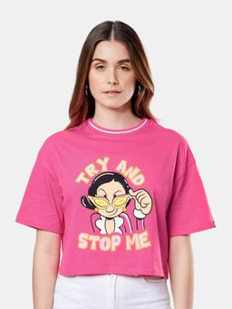 The Souled Store - Popeye Try And Stop Me Women Oversized Crop Top