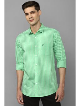 Allen Solly - Men Green Slim Fit Check Full Sleeves Casual Shirts