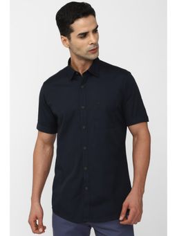 Peter England - Men Navy Slim Fit Casual Shirts