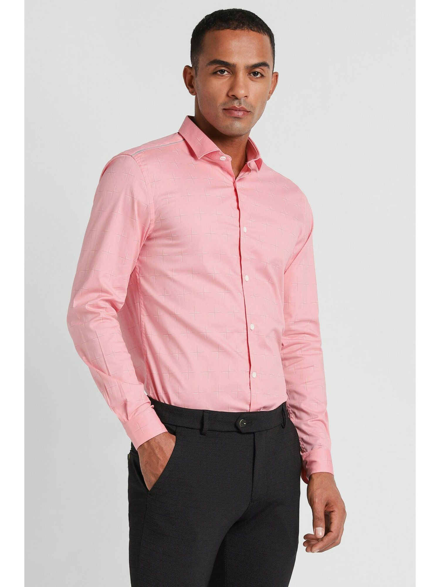 Buy Peter England Men Pink Super Slim Fit Formal Shirts Online