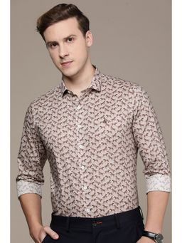 Simon Carter - Men Beige Printed Casual Shirt