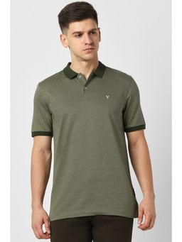 Van Heusen - Men Olive Print Polo T-Shirt