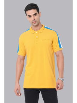 Van Heusen - Men Yellow Solid Polo T-Shirt