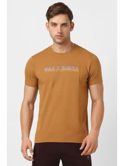 Van Heusen - Men Brown Print Crew Neck T-Shirt
