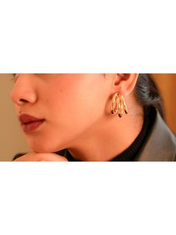 Vosgi - Gold 3Ring Elegant Earrings