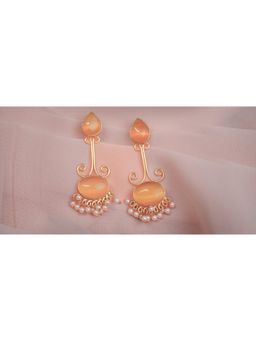 Vosgi - Peach Chandel Stone Earrings