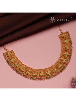 Vosgi - Multi-Colour Ethereal Lakshmi Golden Plated South-Indian Model
