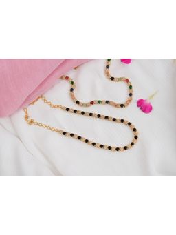 Vosgi - Diamond Lustre Bold Black and Colour Stone Necklace