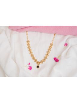 Vosgi - Blue Crystal Bloom Golden Plated Stone Necklace