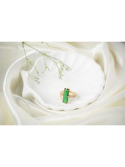 Vosgi - Green Luxe Baguette Stone Ring