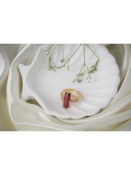 Vosgi - Red Luxe Baguette Stone Ring