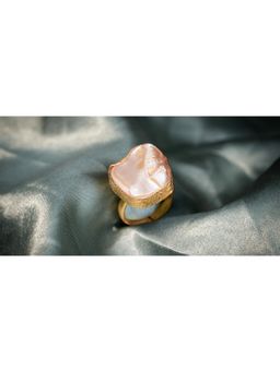 Vosgi - Pink Ocean Dusk Raw Stone Ring