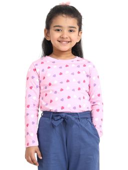 Campana - Girls Lily Long Sleeves T-shirt Balloon Hearts Print Soft Pink