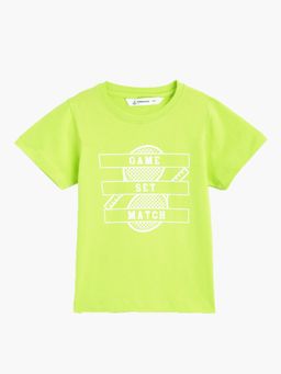 Campana - Boys Daniel Half Sleeves Tennis Print Lime Green T-Shirt