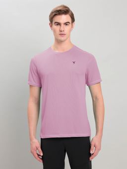 Technosport - Men Solid Slim Fit Crew Neck Sports T-Shirt with TECHNOCOOL+ - Pink