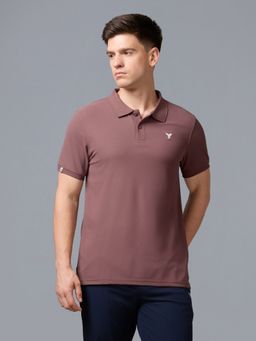 Technosport - Men Textured Slim Fit Polo Sports T-shirt with MATPIQ