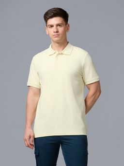 Technosport - Men Solid Active Slim Fit Polo T-Shirt for Gym and Sports - Yellow