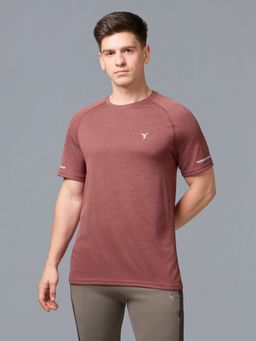 Technosport - Men Melange Slim Fit Crew Neck Sports T-Shirt with MELANGE