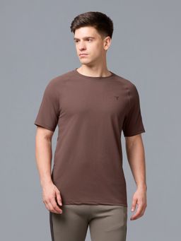 Technosport - Men Solid Slim Fit Crew Neck Sports T-Shirt with COTFLEX