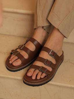 SLASH O - Cairo - Tan Casual Flat Sandals