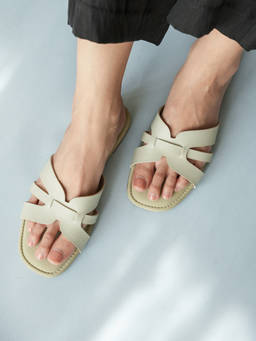 SLASH O - Lexi - Green Casual Flat Sandals
