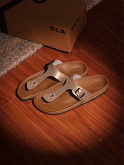 SLASH O - Lola - Gold Casual Flat Sandals