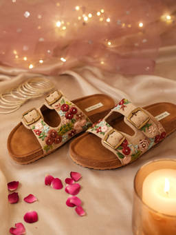 SLASH O - Mehr - Beige Casual Flat Sandals