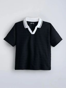 Hopscotch - Textured Collared Polo T-shirt