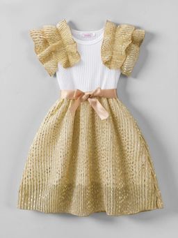 Hopscotch - Textured Casual Dress with Belt