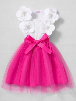 Hopscotch - Floral Applique Bow Dress