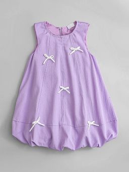 Hopscotch - Bow Applique Balloon Dress
