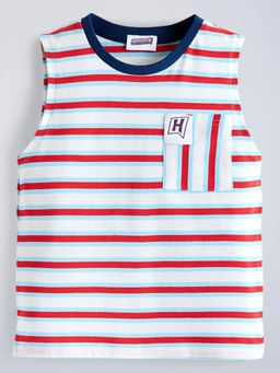 Hopscotch - Cotton Striped Relaxed T-shirt