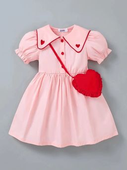 Hopscotch - Heart Embroidery Dress with Bag