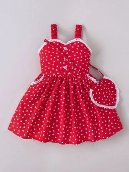 Hopscotch - Heart Casual Dress with Handbag