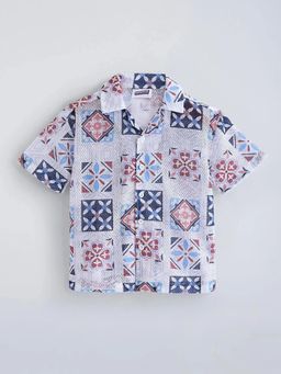 Hopscotch - Printed Lace Relaxed Shirt