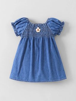 Hopscotch - Smocked Denim Dress