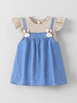 Hopscotch - Bunny Applique Denim Dress