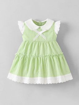 Hopscotch - Gingham Bow Applique Dress