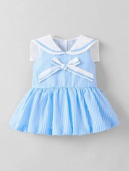 Hopscotch - Striped Bow Applique Dress