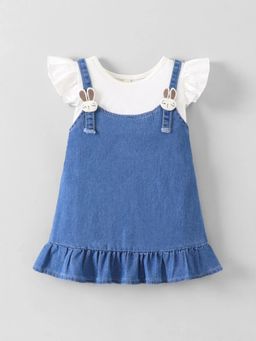 Hopscotch - Bunny Applique Denim Dress